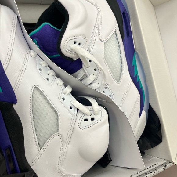 Jordan White Sneakers with Purple and Teal Accents 6.5 Y